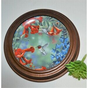 Vintage Hummingbird Plate with Hanger Strength Beauty and  Serene